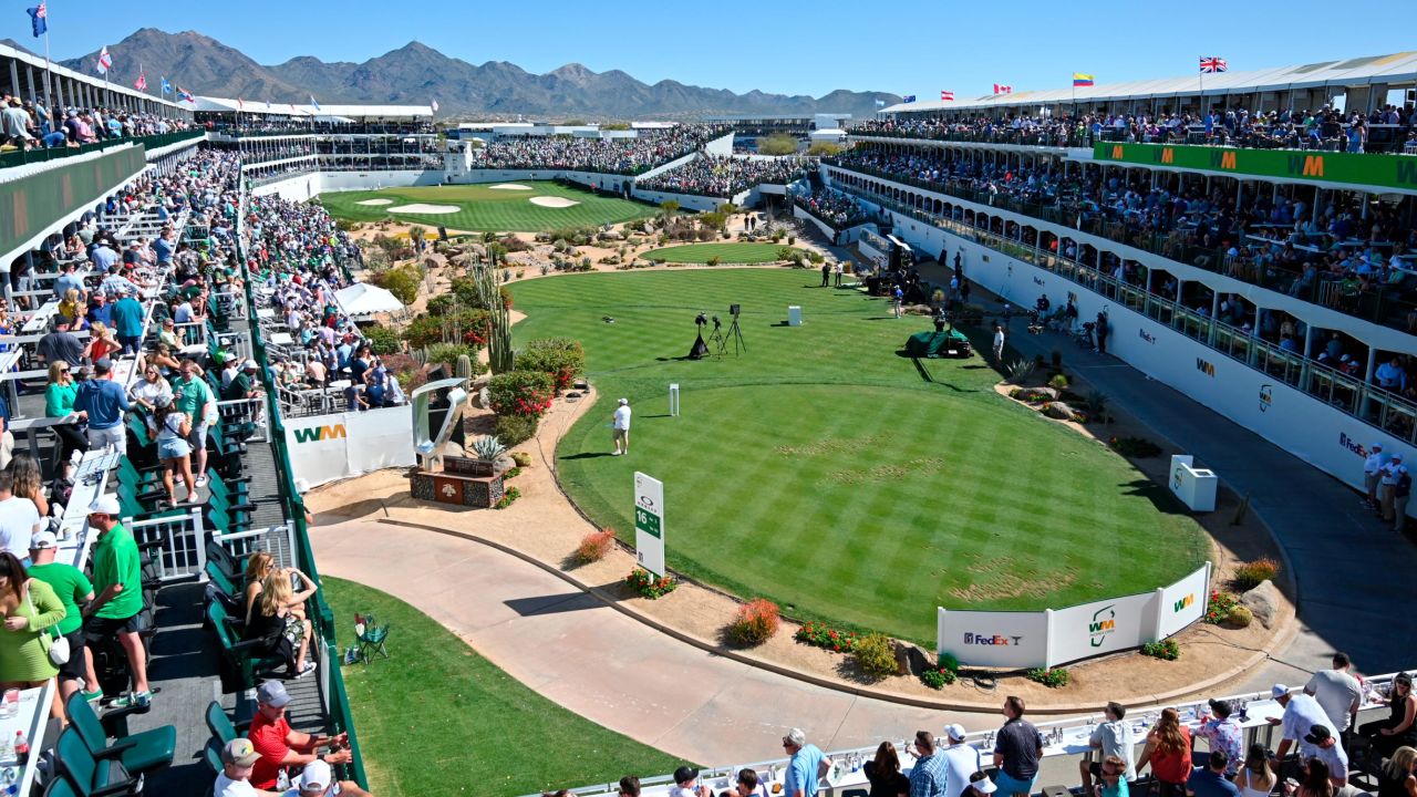 A general view of the 16th hole during the third round of the Phoenix Open.