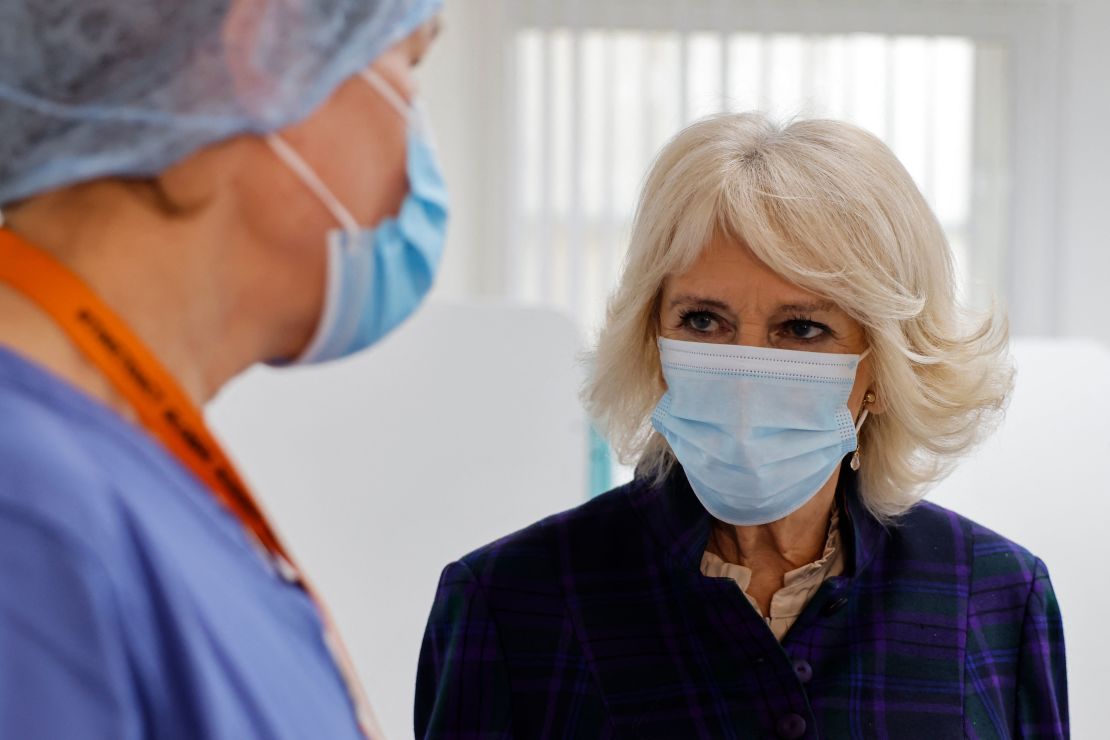 Camilla, Duchess of Cornwall visits the clinic Paddington Haven, a sexual assault referral centre in West London, on February 10