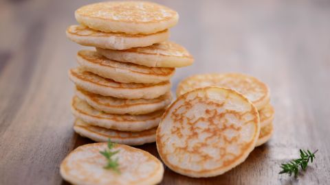 Blinis, traditional Russian pancakes, are usually made from wheat or buckwheat flour.