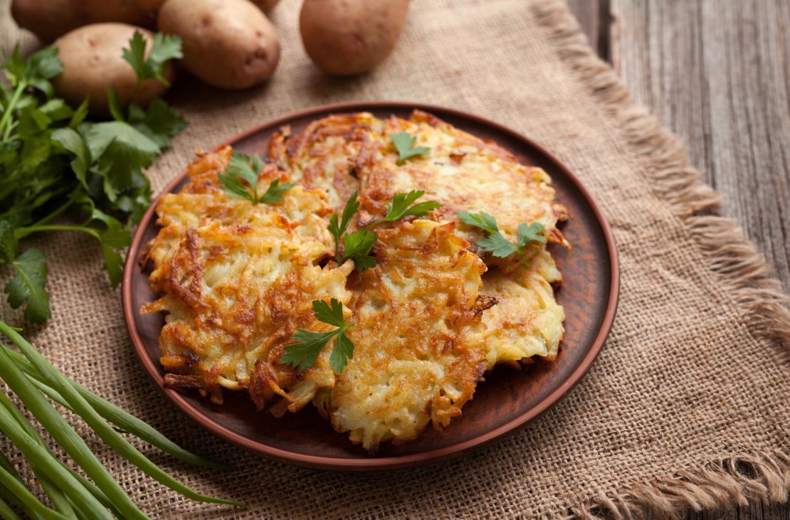 This Ashkenazi Jewish cuisine dish made from potato is often served during Hanukkah.