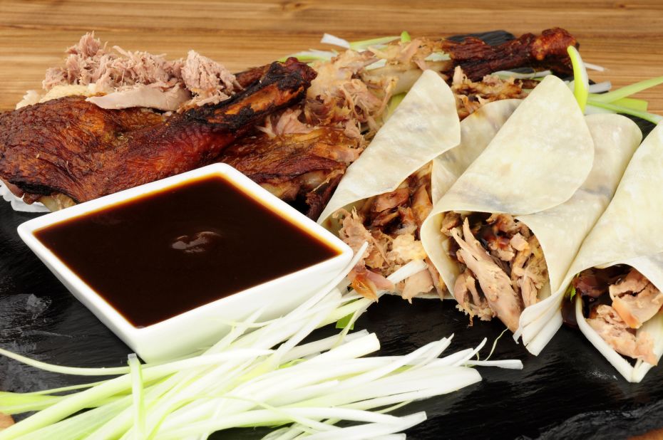 <strong>Pancakes with Peking duck, China</strong>: A Chinese cuisine staple, the gossamer-thin translucent flour pancakes used to wrap slow-cooked Peking duck are irresistible.