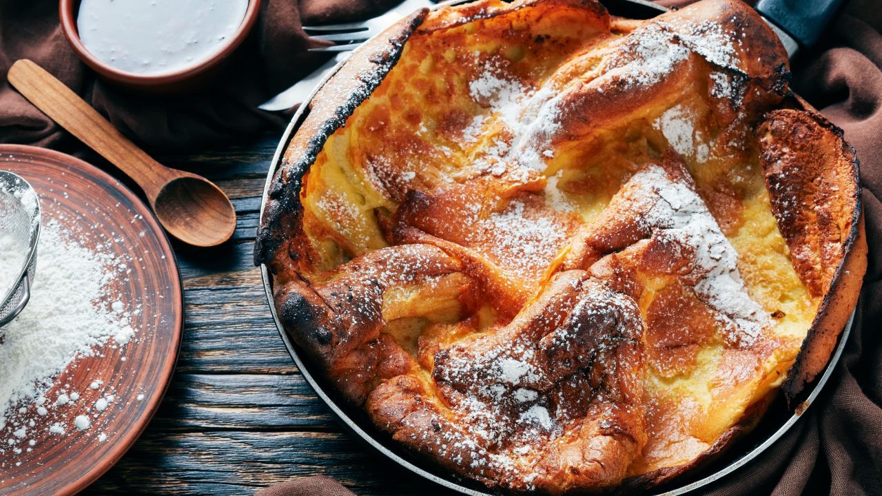 Unlike most pancakes, the Dutch baby pancake is baked in the oven.