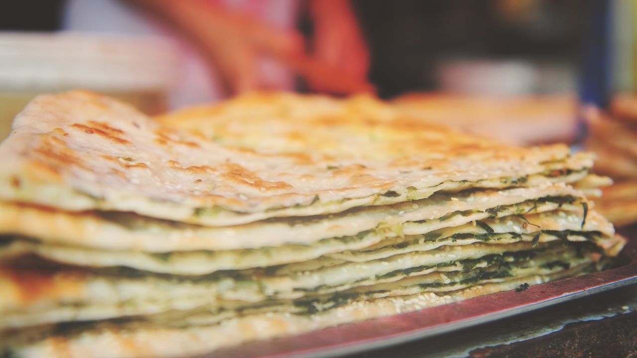 Made from dough, scallion pancakes are perfect for breakfast.