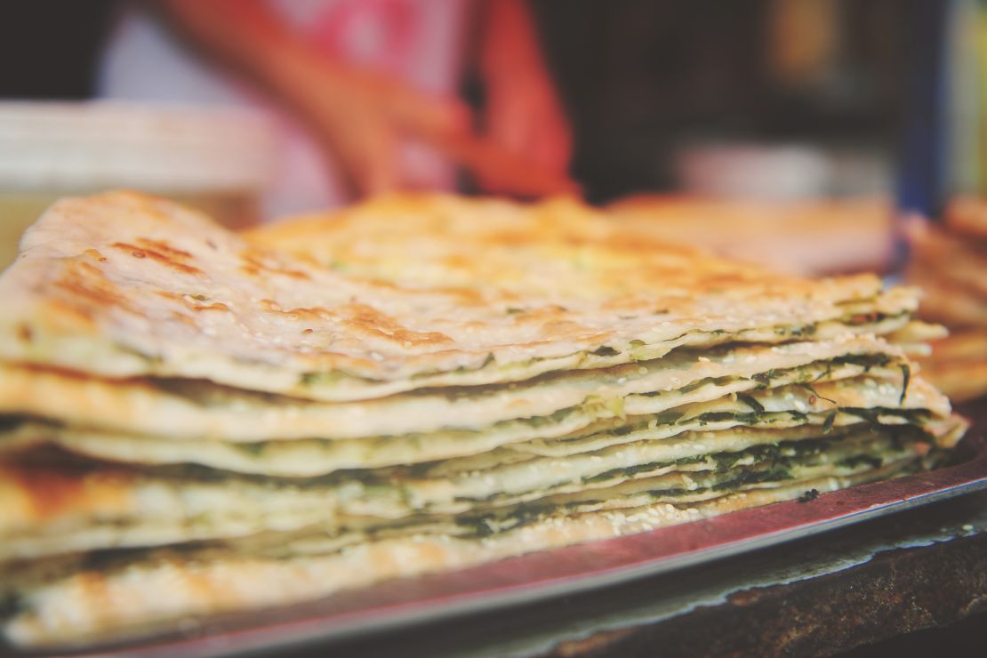 Made from dough, scallion pancakes are perfect for breakfast.