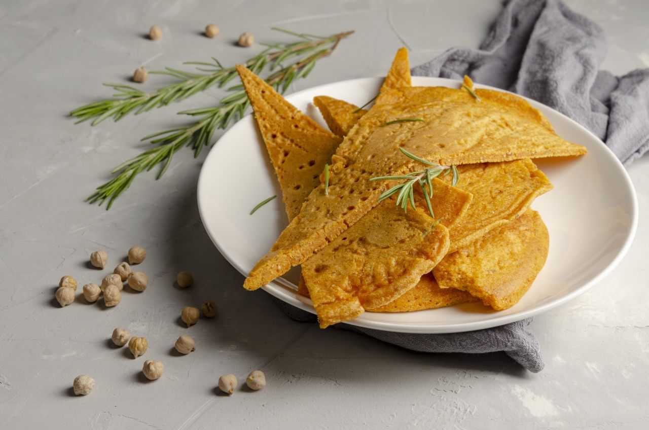 Made with chickpea flour, socca, also known as farinata, is popular in Nice, France.