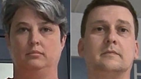 Jonathan Toebbe (right) and his wife, Diana Toebbe, are shown in booking photos released October 9, 2021.