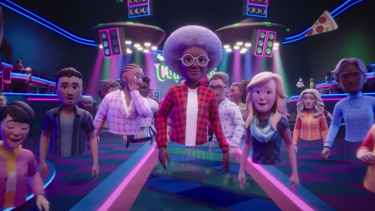 A Super Bowl ad for Meta's Quest 2 VR headset and Horizon Worlds app shows avatars from the waist up.