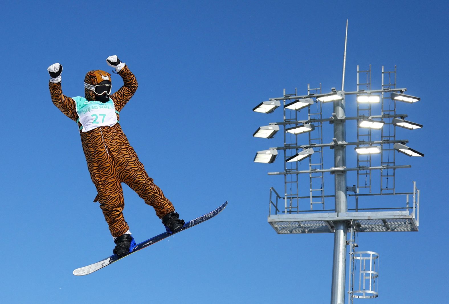 French snowboarder Lucile Lefevre decided to <a href="index.php?page=&url=https%3A%2F%2Fwww.cnn.com%2Fworld%2Flive-news%2Fbeijing-winter-olympics-02-14-22-spt%2Fh_6f01da65417cd4cb6e20093e154f43ea" target="_blank">dress up as a tiger</a> to have some fun in big air qualification. She wasn't going to be able to complete tricks because of a knee injury she suffered earlier in these Olympics. But she was determined to make he "very last competition" a bit more colorful. It's the Year of the Tiger in the Chinese zodiac.