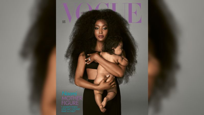 Naomi Campbell poses on British Vogue cover with daughter