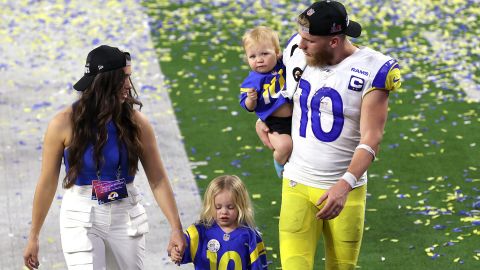 Kupp and his family celebrate after Super Bowl LVI.