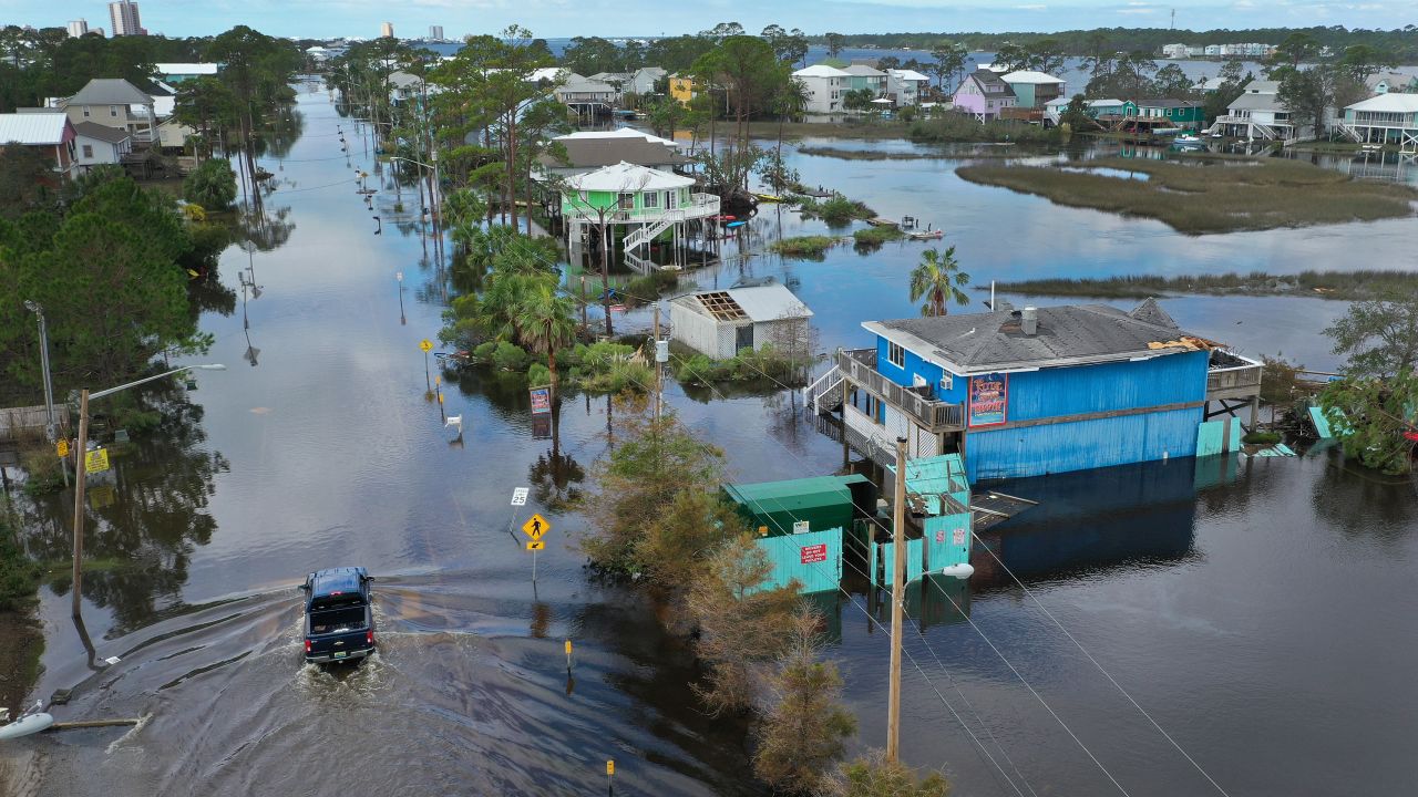 Flooding in Gulf Shores, Alabama, after Hurricane Sally in September 2020. 