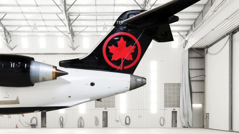 <strong>Hanging out: </strong>Kay's shoots often take place in hangars, like this work for Air Canada's new livery.