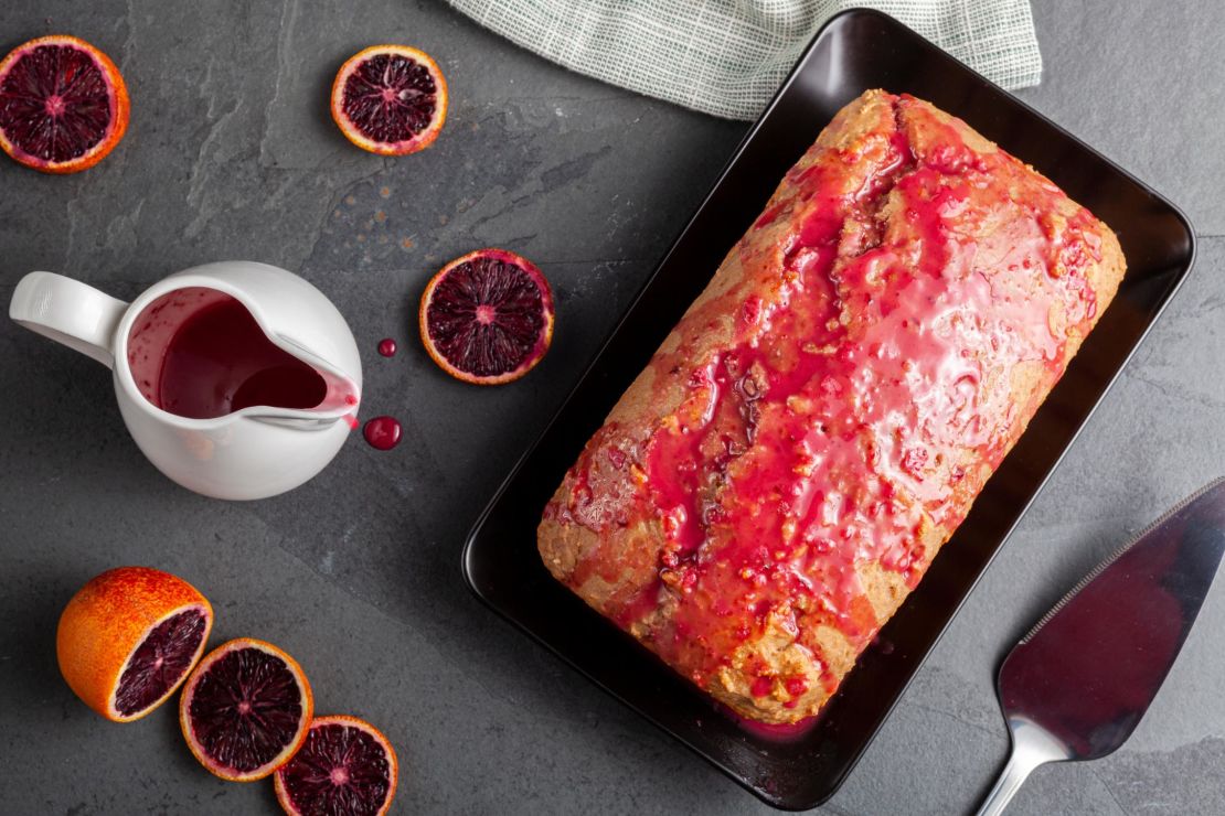 Brighten a loaf cake by finishing it with a blood orange glaze.