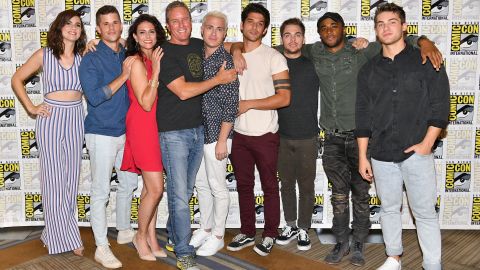 Shelley Hennig, Charlie Carver, Melissa Ponzio, Linden Ashby, Colton Haynes, Tyler Posey, Dylan Sprayberry, Khylin Rhambo and Cody Christian at the "Teen Wolf" Press Line during Comic-Con International 2017. Some of the actors will reunite for a new film.