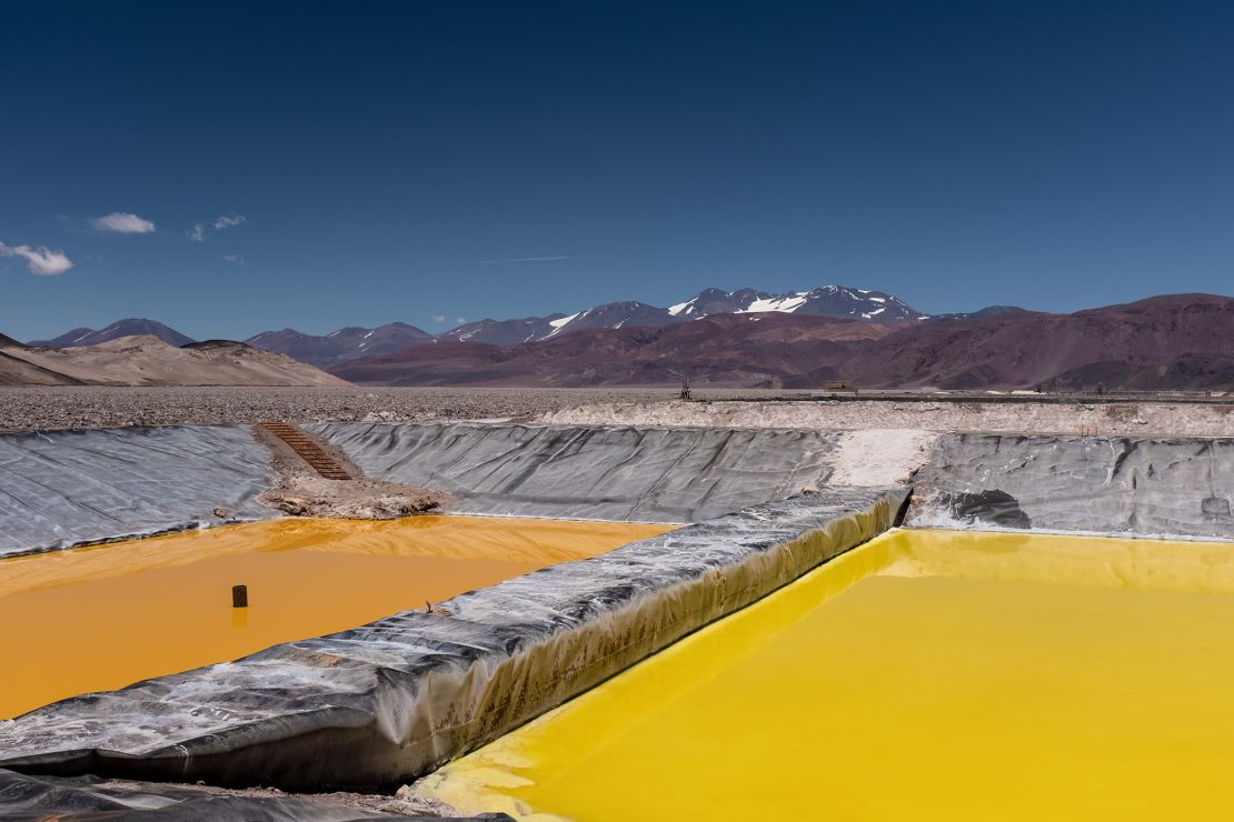 Lithium for batteries is extracted through evaporation in a brine pool in Argentina. This pool is owned by a subsidiary of Neo Lithium, which a Chinese company purchased.