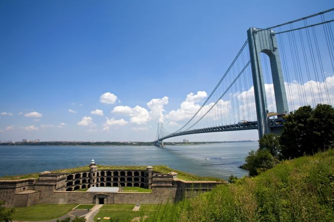 <strong>4. Gateway National Recreational Area</strong> (New York and New Jersey): A view of the Verrazano-Narrows Bridge from Fort Wadsworth, which is in Gateway. The bridge was prominently featured in "Saturday Night Fever."