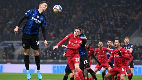Perisic (L) proved a constant threat down Inter's left side.