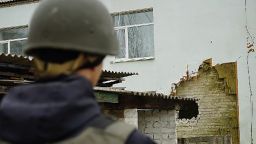 Video and images confirmed by CNN show that a pre-school in Ukrainian-controlled territory was hit by a shell Thursday.
The Ukrainian armed forces said that "Russian occupation troops shelled the settlement of Stanytsia Luhanska."