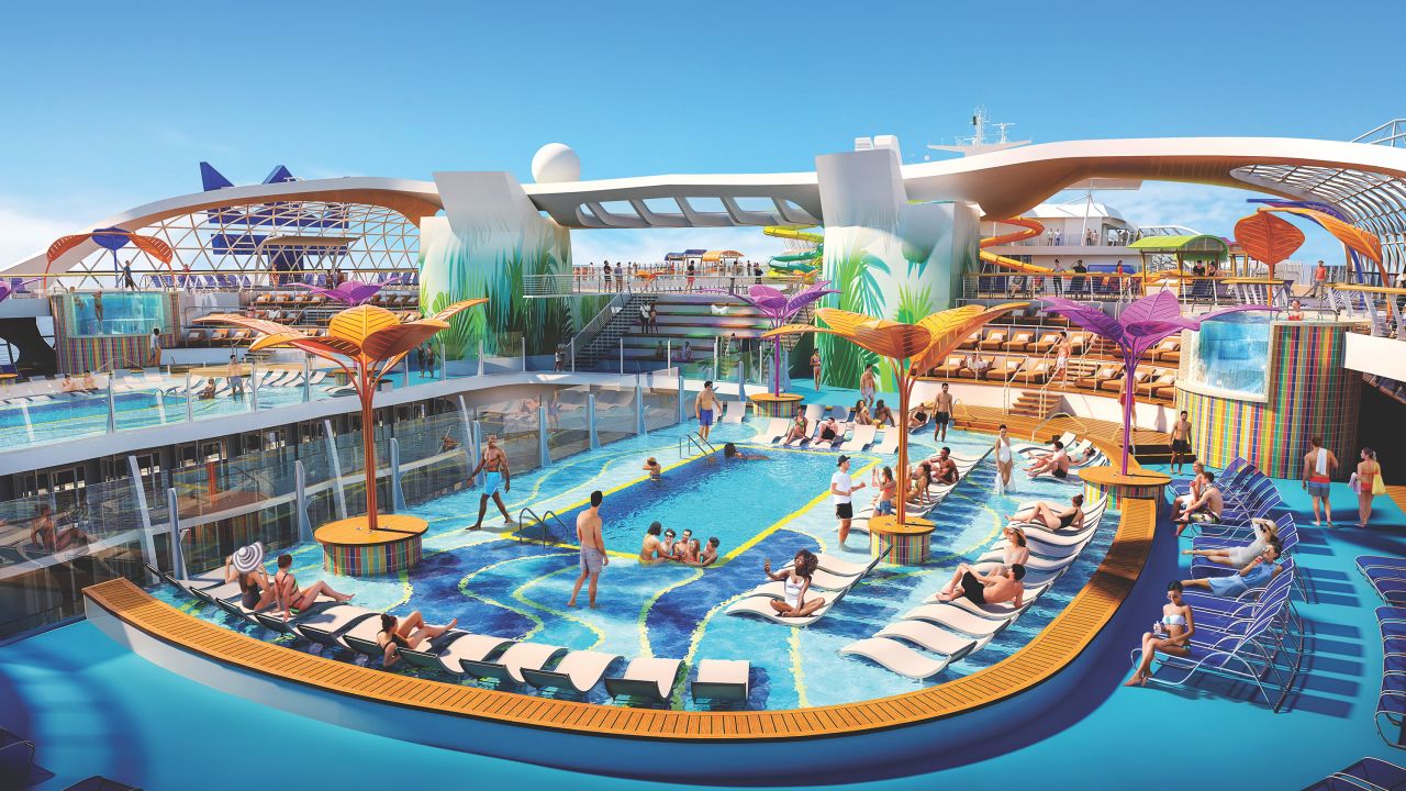 A rendering of the Wonder of the Seas, which is the world's largest cruise ship.  