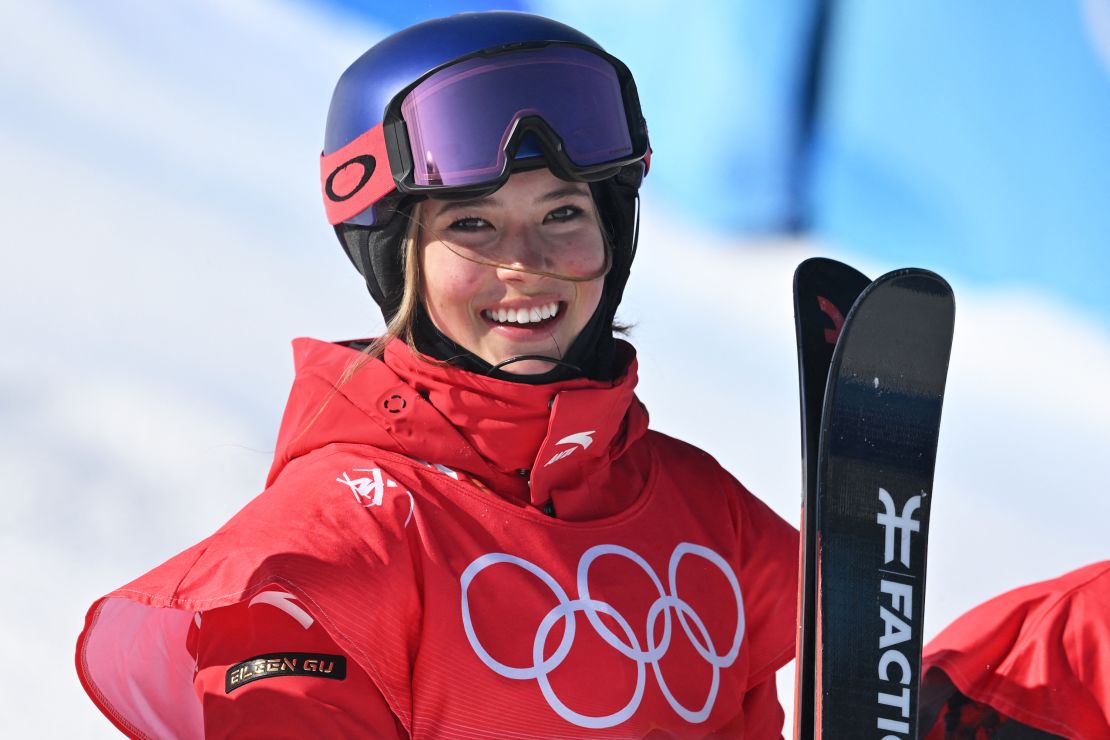China's Eileen Gu made Winter Olympics history on Friday by winning her third freeski medal.