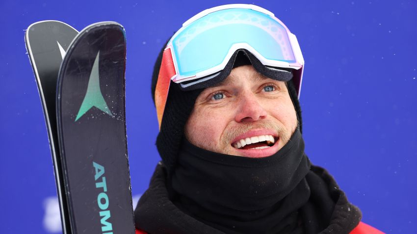 ZHANGJIAKOU, CHINA - FEBRUARY 17: Gus Kenworthy of Team Great Britain reacts after their second run during the Men's Freestyle Skiing Freeski Halfpipe Qualification on Day 13 of the Beijing 2022 Winter Olympics at Genting Snow Park on February 17, 2022 in Zhangjiakou, China. (Photo by Clive Rose/Getty Images)