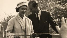 The Queen and The Duke of Edinburgh in Stourbridge, England, in April 1957.