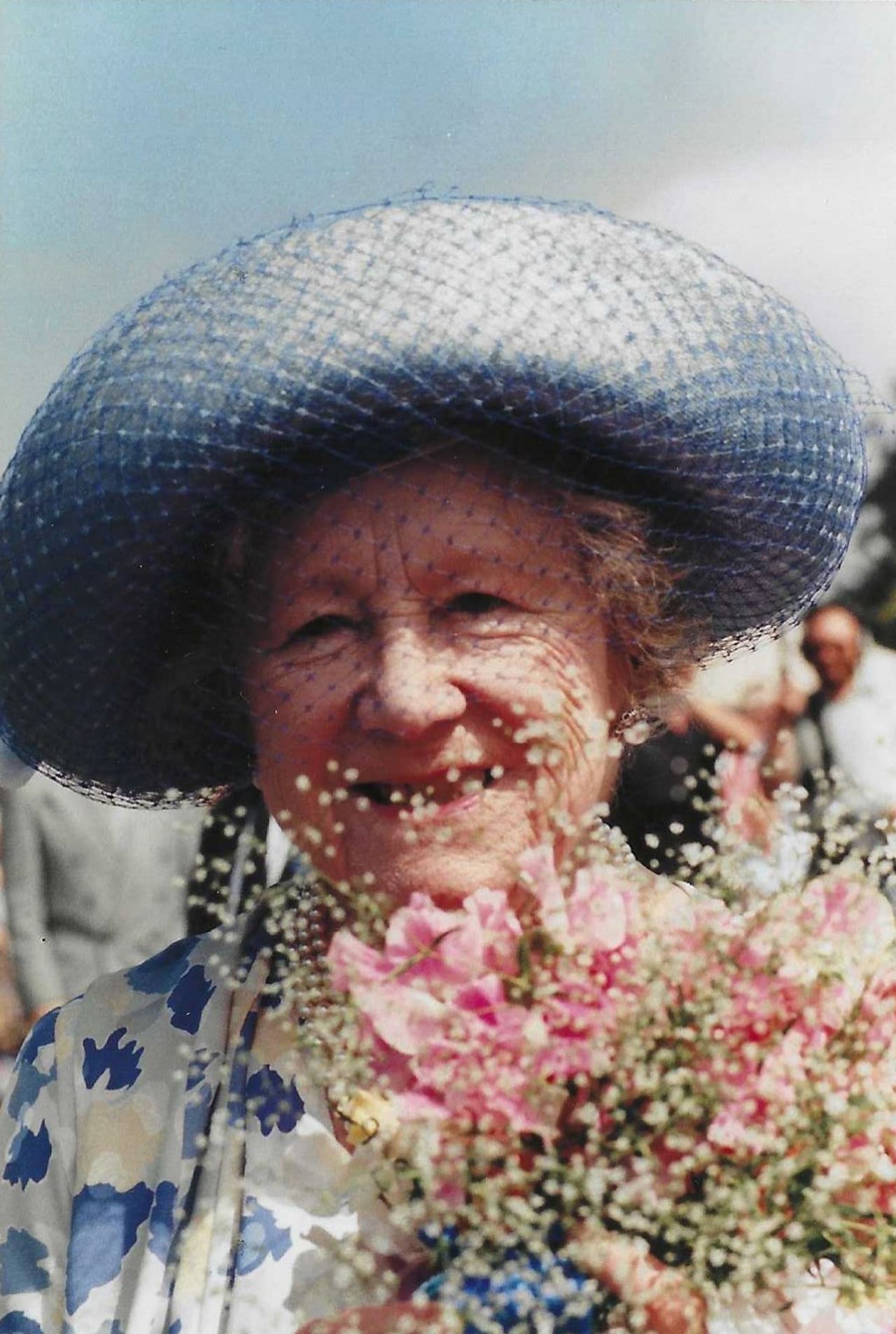 Queen Elizabeth The Queen Mother, August 1989 at the Sandringham Flower Show.