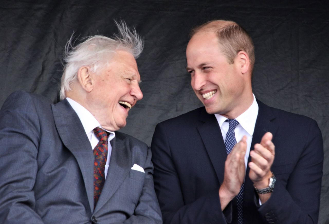 The Duke of Cambridge and Sir David Attenborough in Birkenhead, September 2019.