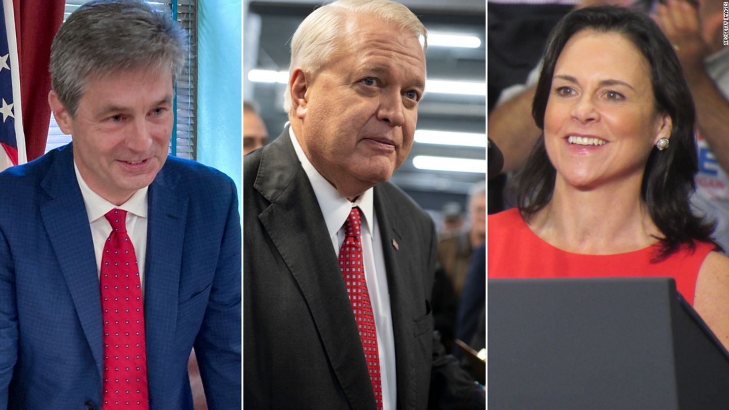 From left, Ohio Republicans Matt Dolan, Mike Gibbons and Jane Timken are among the top self-funding Senate candidates in the 2022 cycle.