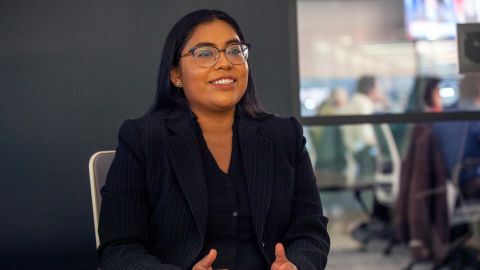 Jessica Cisneros is interviewed by CQ-Roll Call, Inc via Getty Images at their D.C. office on October 22, 2019.