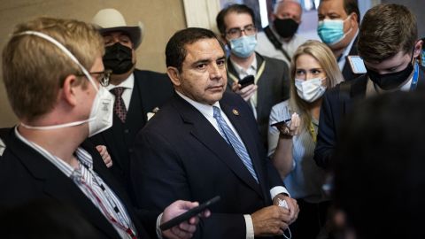 Representative Henry Cuellar, a Democrat from Texas, speaks to members of the media in the U.S. Capitol in Washington, D.C., U.S., on Thursday, Sept. 30, 2021. 