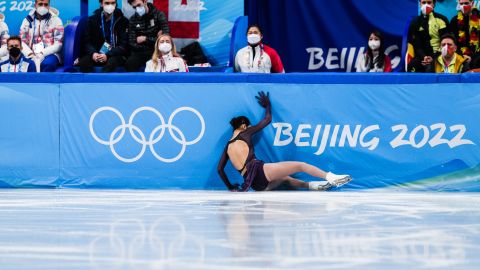 Zhu of China was criticized for falling in her routine. 