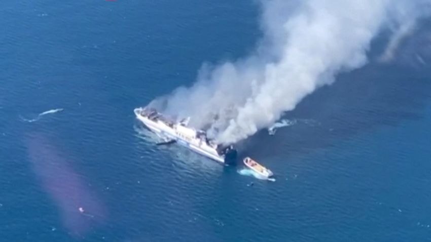 greece ferry fire