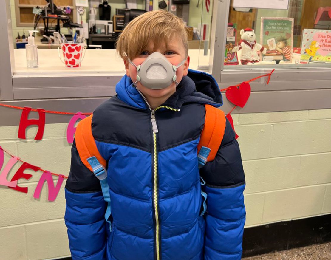 Karen Yurek's son, Billy, is seen here on his first day back to in-person school. He was excited to be back, Yurek said.