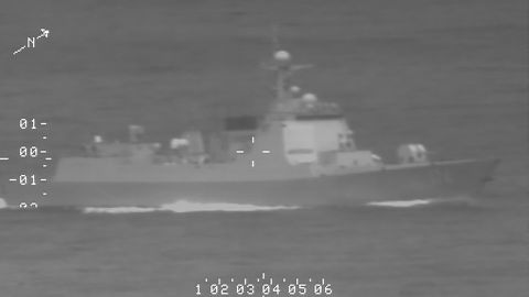 An image provided by the Australian military shows a Chinese warship allegedly involved in last week's laser incident in seas north of Australia.