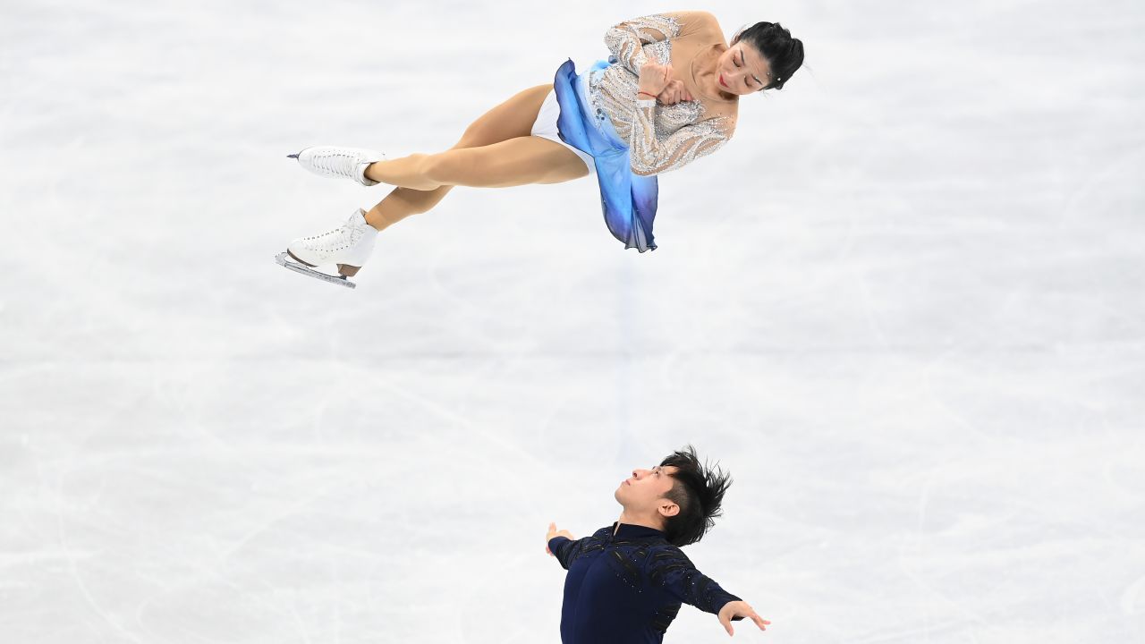 Sui Wenjing and Han Cong of Team China skate during the Pair Skating Free Skating on day fifteen of the Beijing 2022 Winter Olympic Games at Capital Indoor Stadium on February 19, 2022 in Beijing.