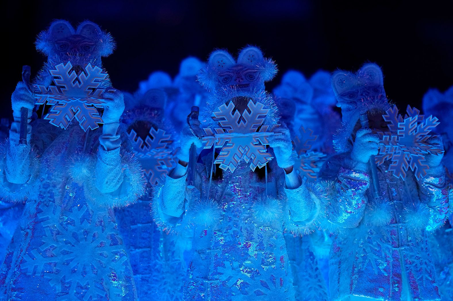 Dancers perform inside the stadium during the closing ceremony.