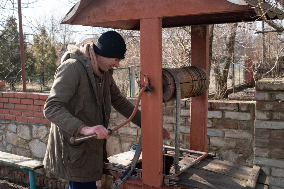 Municipal water in New York, Ukraine, flows for just two hours a day, every morning.