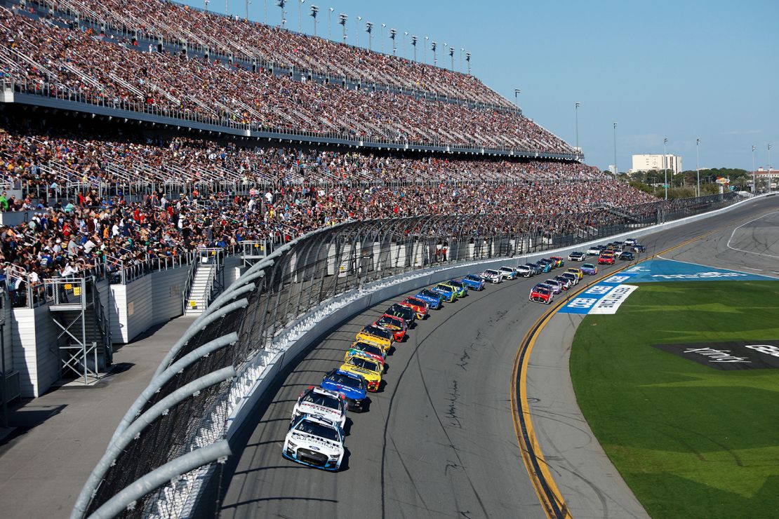 The start of the Daytona 500 on Sunday, February 20, 2022.