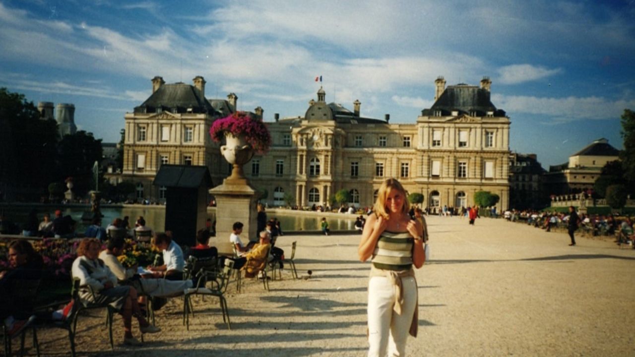 Dan took this photo of Esther in the Jardin de Luxembourg after lunch.