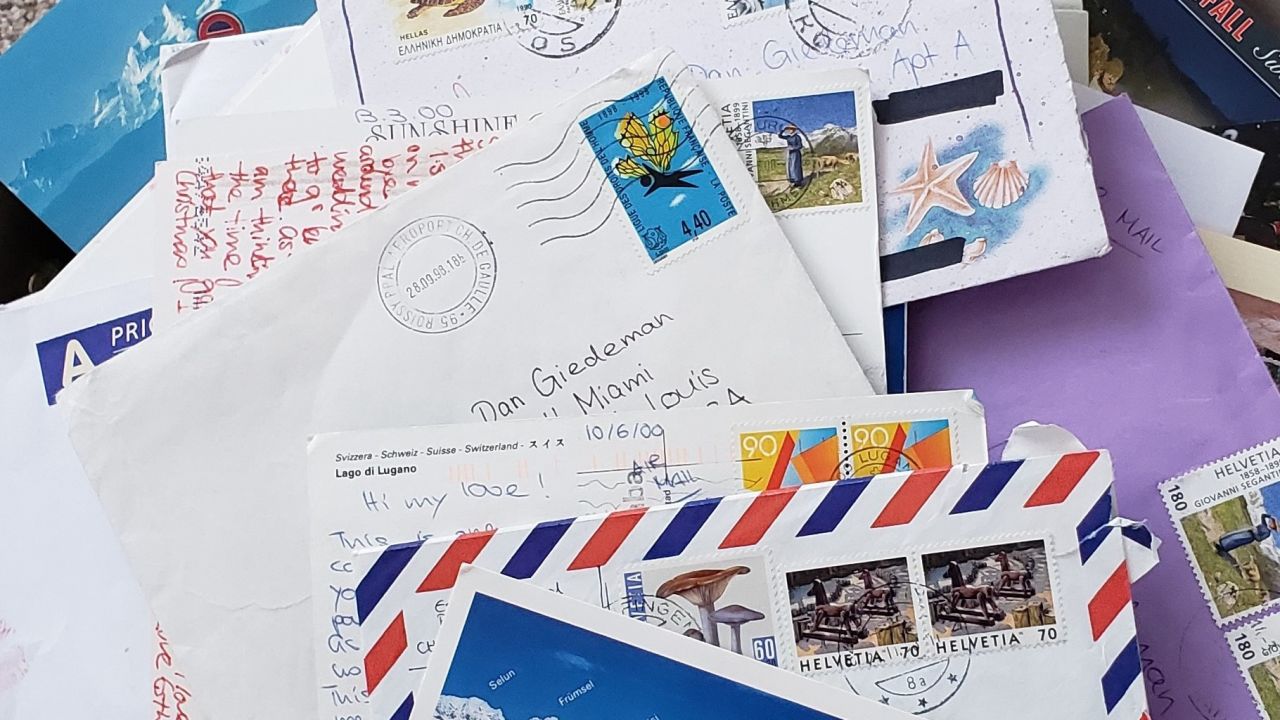 <strong>Long-distance letter writing:</strong> Following their first meeting, Dan and Esther each sent one another postcards of the Eiffel Tower. This kickstarted a letter-writing friendship that eventually became a cross-continental romance. They also visited one another in the US and Switzerland.