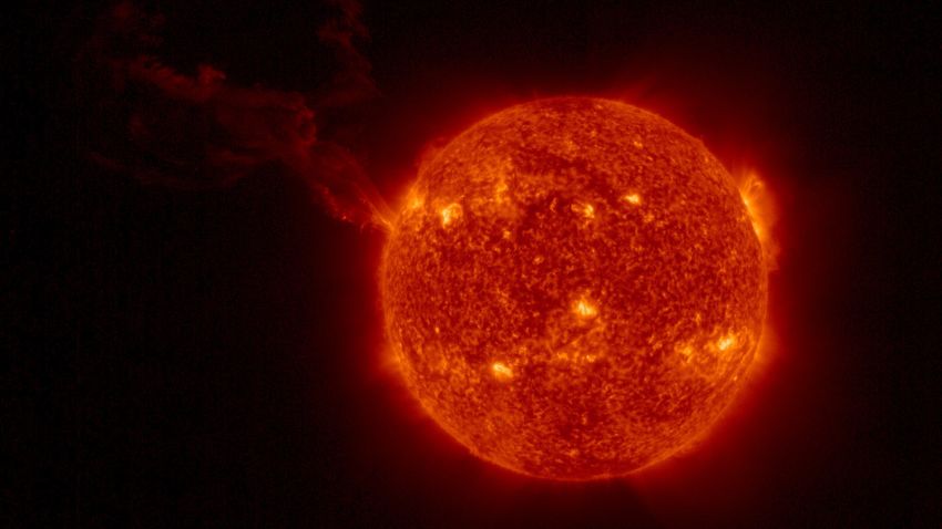 The Full Sun Imager of the Extreme Ultraviolet Imager on board the ESA/NASA Solar Orbiter spacecraft captured a giant solar eruption on 15 February 2022. This is the largest solar prominence eruption ever observed in a single image together with the full solar disc.
