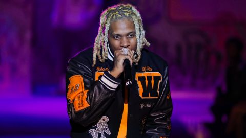 Lil Durk performs at the runway show for PrettyLittleThing x Teyana Taylor at New York Fashion Week on September 9, 2021.