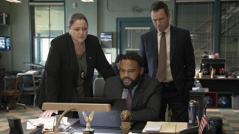 (From left) Camryn Manheim as Lt. Kate Dixon, Anthony Anderson as Detective Kevin Bernard, and Jeffrey Donovan as Detective Frank Cosgrove star in 