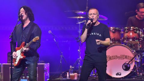 (From left) Roland Orzabal and Curt Smith of Tears for Fears perform at Miami's American Airlines Arena on June 7, 2017.