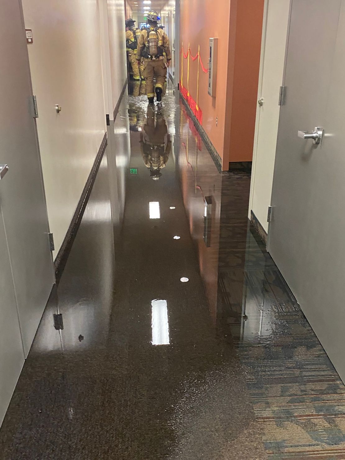 Water from the sprinklers flooded other units.
