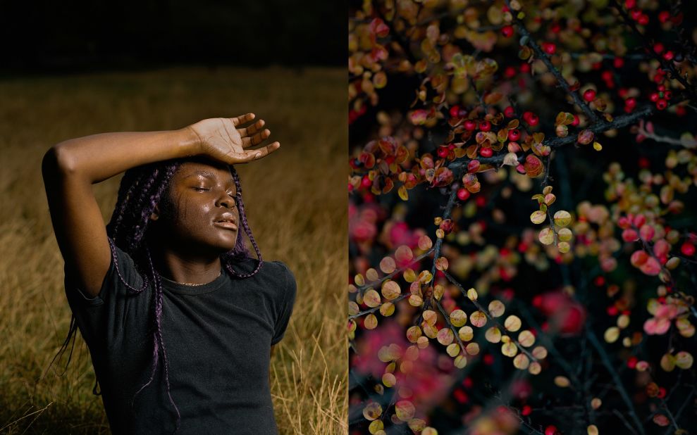 In "New Waves," Raphaël Neal creates diptychs to juxtapose scenes of climate change scenarios with portraits of teenagers, each showing a different reaction in the face of danger.
