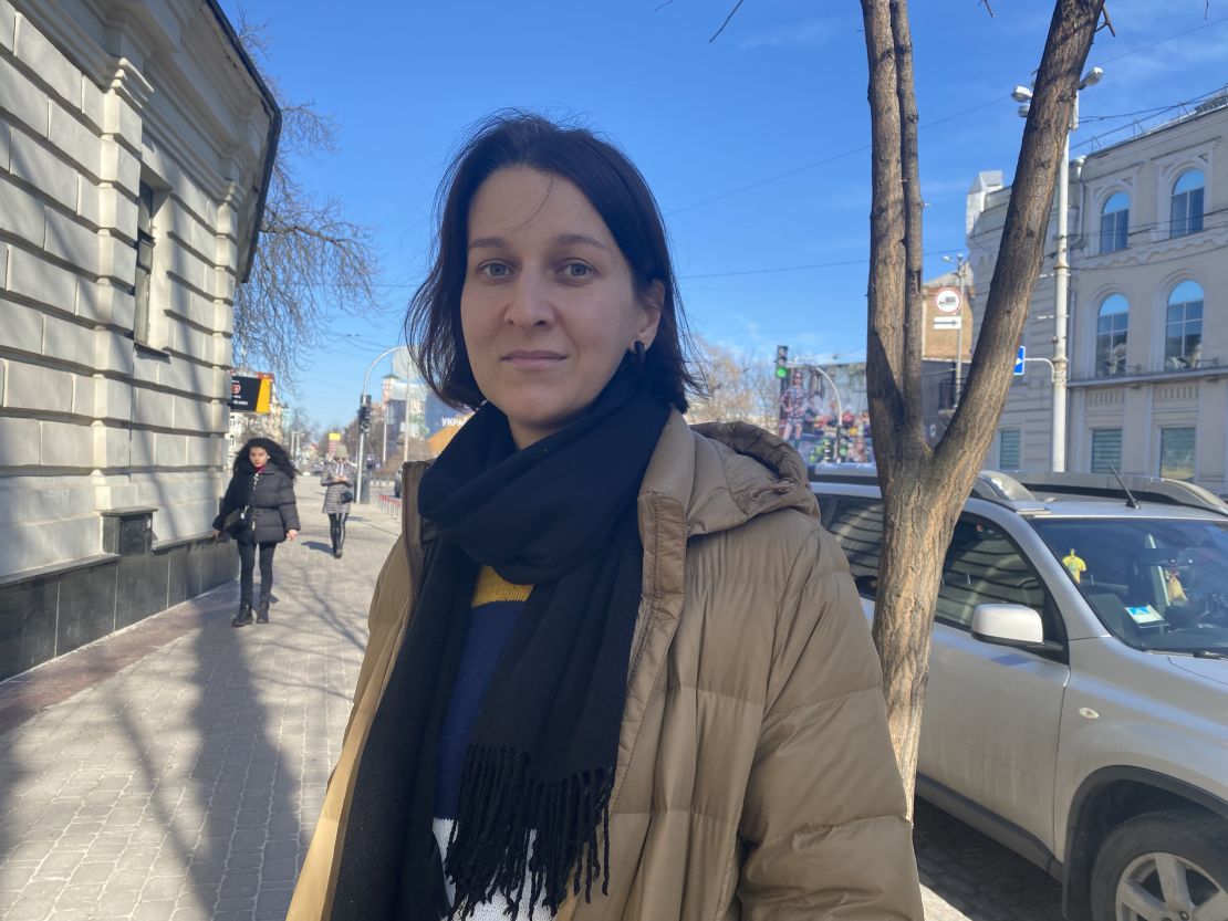 Kateryna Cherepanova pictured in central Kyiv on Tuesday, February 22.