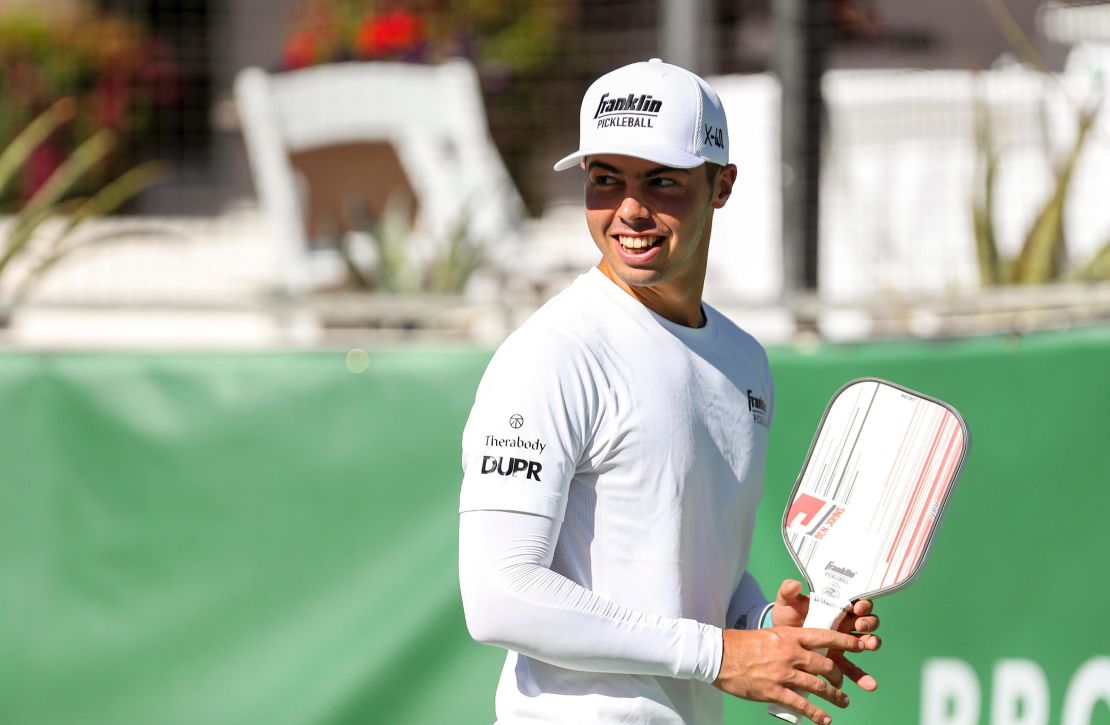 Ben Johns playing in a Pro Pickleball Association masters tournament in La Quinta, California.