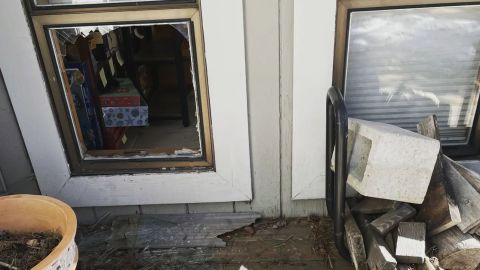 On February 18, Hank broke through a small window and squeezed his way into a home.